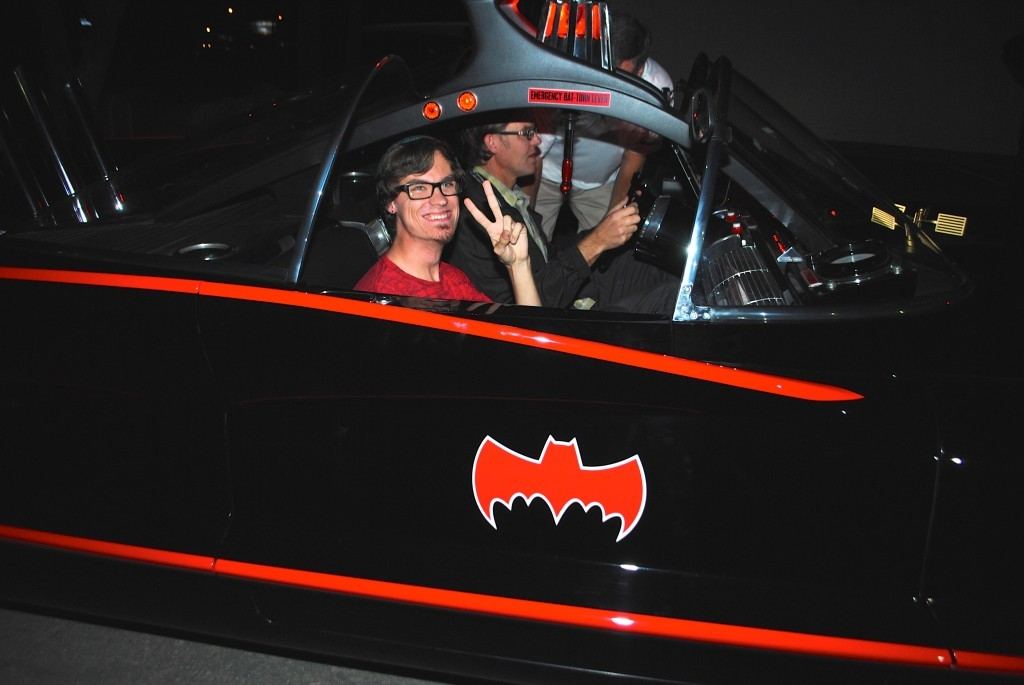 Levi and his dad take the Batmobile for a ride!