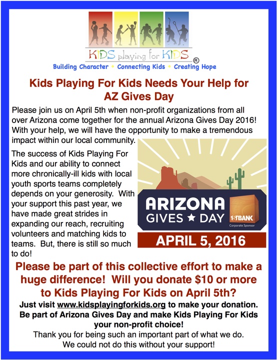 Arizona Gives Day:  April 5th!!