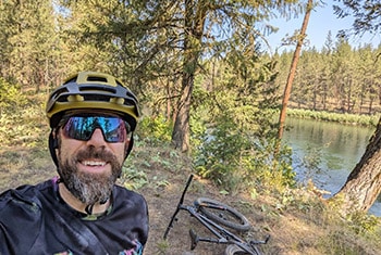 Josh Abel by the Spokane River at Riverside State Park.