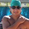 Phoenix at the pool with the swim team.