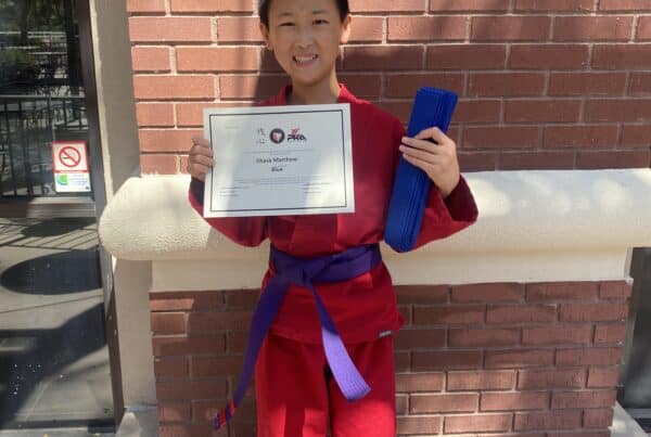 Chase earns his blue belt.