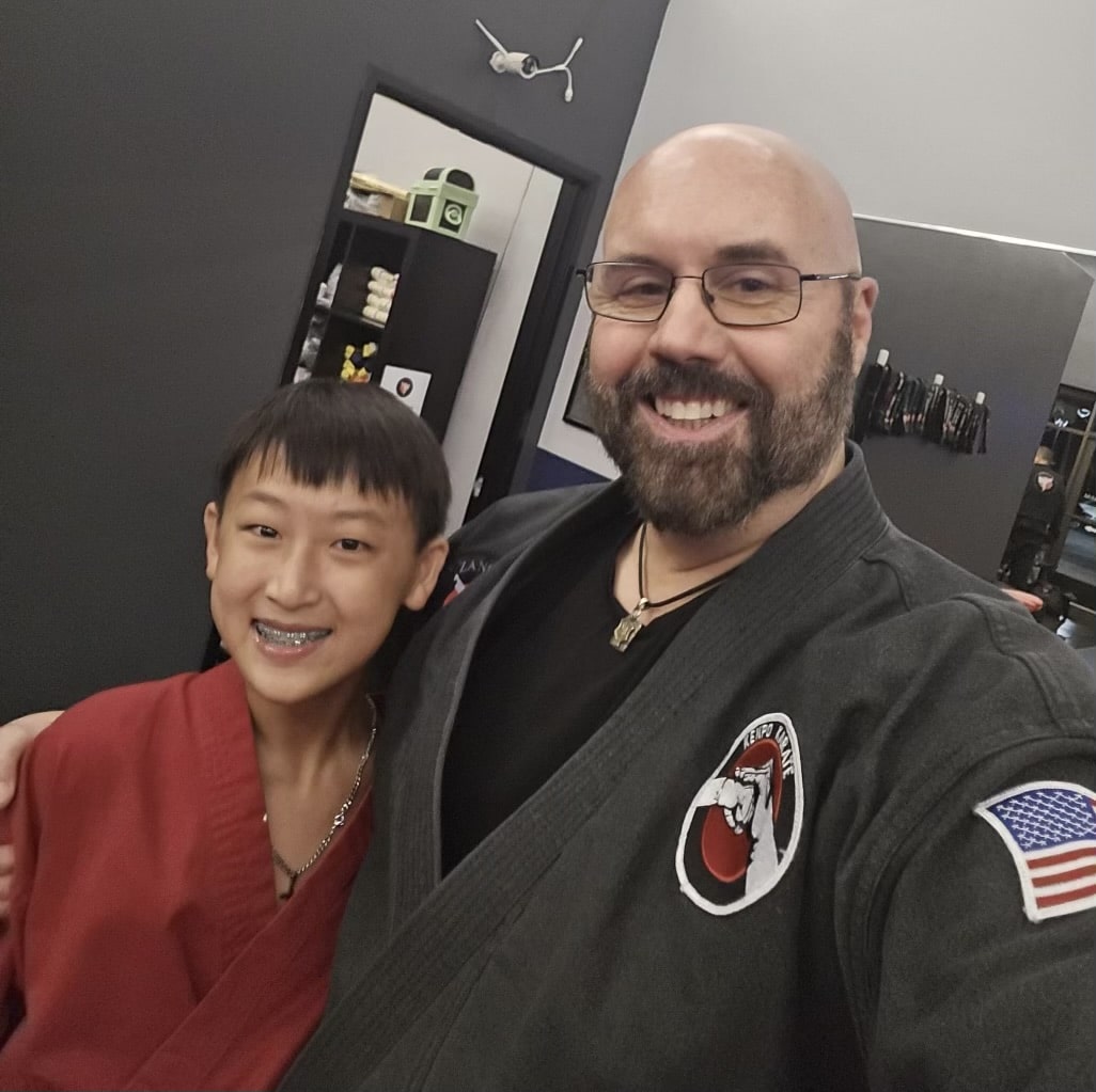 Chase is growing like a weed!  Still on his blue belt but progressing well. Go Chase!