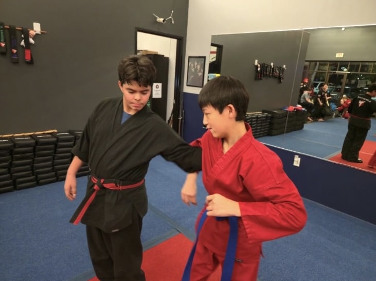 Chase is still enjoying Karate.  Here he is sparring.  GO Chase!